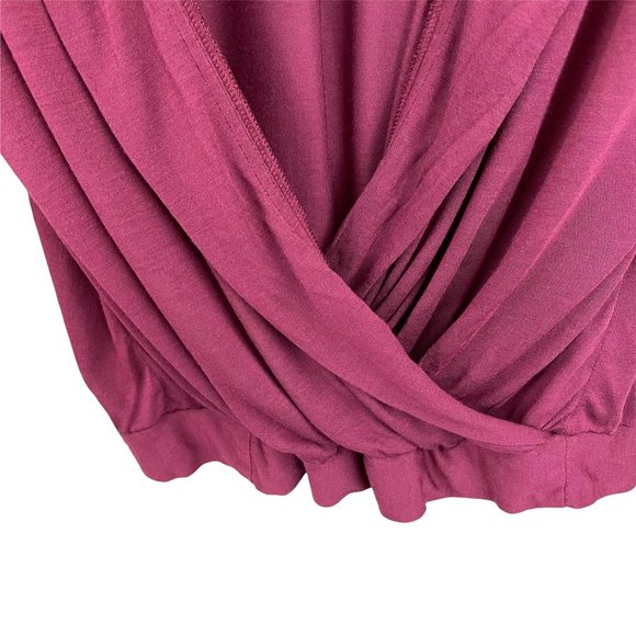 Blue Life garnet burgundy surplice overlap long sleeve kimono top extra small - Picture 8 of 11